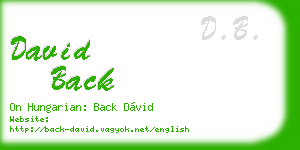 david back business card