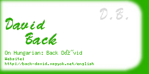 david back business card